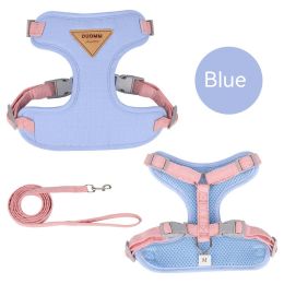 Hot Sale Dog Breast Strap Anti Breaking Loose Pet Harness Small Dog Dog Leash Pet Hand Holding Rope Wholesale (Option: Blue-L)