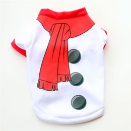 Red Christmas Style Christmas Snowman Pet Clothing Dog T-shirt (Option: Christmas Snowman-L)