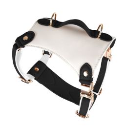 Leather Pet Vest Type Lead Rope Chest Strap (Option: Breast strap black-L)