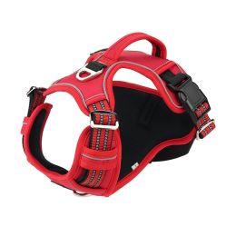 Vertical Handle Dog Traction Vest Explosion-proof Pet Sports Chest Strap (Option: Red-XL)