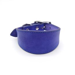 Real Leather Cowhide Pet Collar (Option: Violet-L)