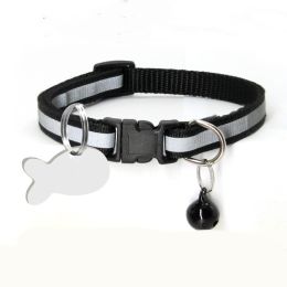 Nylon Reflective Collar Dog Cat (Option: Black-S)