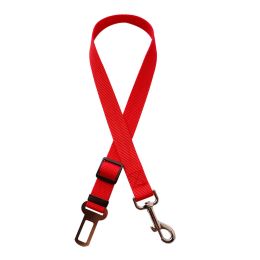 Pet Car Seat Belt Car Retractable Hand Holding Rope (Color: Red)