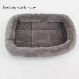 Teddy Bichon Cage Mat Small And Medium Dog Mat TeddyPomeranian Cotton Cushion (Option: Crystal Velvet Gray Short Hair-XL Extra Large 9050cm)