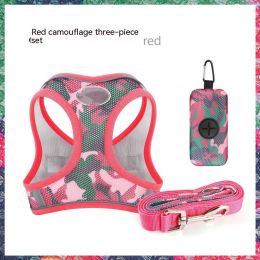 New Dog Hand Holding Rope Vest-style Breast Strap Reflective Breathable Pet Products (Option: Watermelon Red-L)