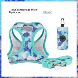 New Dog Hand Holding Rope Vest-style Breast Strap Reflective Breathable Pet Products (Option: Blue Camouflage-L)