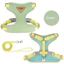 Hot Sale Dog Breast Strap Anti Breaking Loose Pet Harness Small Dog Dog Leash Pet Hand Holding Rope Wholesale (Option: Green-L)