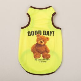 Breathable Thin Pet Clothes Summer Puppy Clothes Cat Clothes Dog Vest (Option: Yellow-XS)