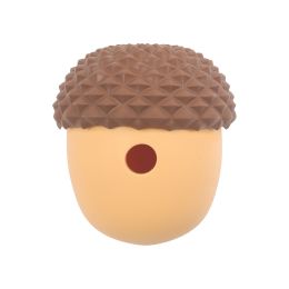 Pet Dog Edible Silicone Acorn Shape Feeding Toy Ball (Option: Brown With Yellow)