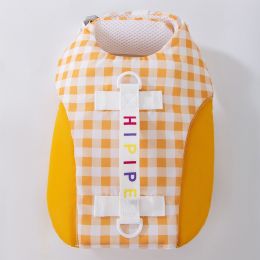 Animal-shaped Bee Dog Life Jacket Medium (Option: Yellow Plaid-S)