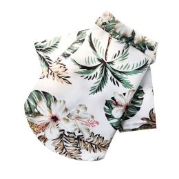 Small And Medium Dogs Beach Pineapple Shirt Hawaiian Pet Dog Cat Golden Retriever Spring And Summer Four Seasons Clothes (Option: Coconut Tree Shirt White-S)