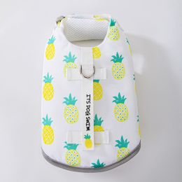 Animal-shaped Bee Dog Life Jacket Medium (Option: White Pineapple-S)