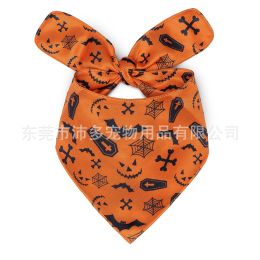 Pet Triangle Halloween Dog Saliva Towel Double Layer (Option: Halloween Bat-S)