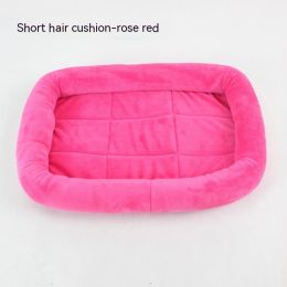 Teddy Bichon Cage Mat Small And Medium Dog Mat TeddyPomeranian Cotton Cushion (Option: Crystal Velvet Rose Red-XL Extra Large 9050cm)