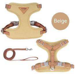 Hot Sale Dog Breast Strap Anti Breaking Loose Pet Harness Small Dog Dog Leash Pet Hand Holding Rope Wholesale (Option: Beige-L)