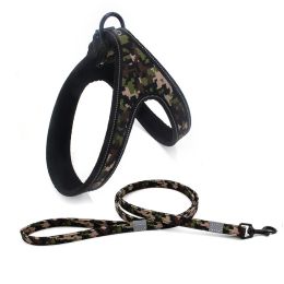 Colorful Printed Oxford Fabric Reflective Pet Harness (Option: Camouflage same color leash-M)