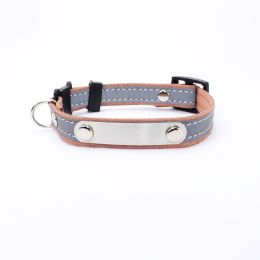 Pet Collar Can Be Worded To Prevent Loss (Color: Coffee)