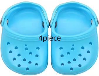 Dog Hole Shoe Wear-resistant Silicone (Option: Blue-4piece)