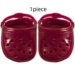 Dog Hole Shoe Wear-resistant Silicone (Option: Red-1piece)