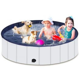 Foldable Dog Pool, Portable Hard Plastic Pet Pool For Dogs And Cats, Sturdy And Durable Pet Wading Pool For Indoor And Outdoor (Option: 47x12inch)