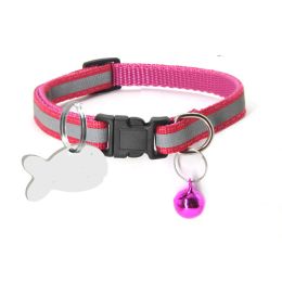 Nylon Reflective Collar Dog Cat (Option: Rose Red-XS)