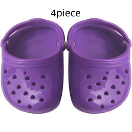 Dog Hole Shoe Wear-resistant Silicone (Option: Purple-4piece)