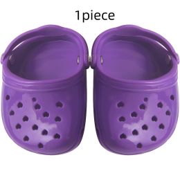 Dog Hole Shoe Wear-resistant Silicone (Option: Purple-1piece)