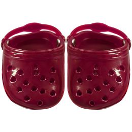 Dog Hole Shoe Wear-resistant Silicone (Option: Red-2piece)