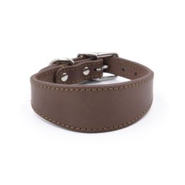 Real Leather Cowhide Pet Collar (Option: Brown-L)