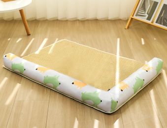 Pet Mat Ice Rattan Weaving (Option: Cartoon Dog-2XL)