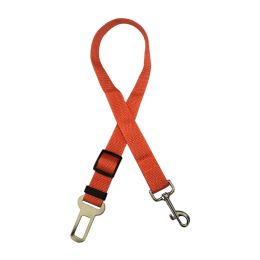 Pet Car Seat Belt Car Retractable Hand Holding Rope (Color: Orange)