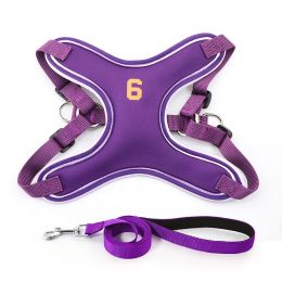 Small And Medium-sized Dogs Vest Chest And Back Pet Supplies Chest Strap (Option: Purple-M)