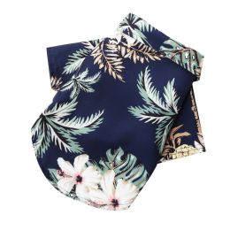 Small And Medium Dogs Beach Pineapple Shirt Hawaiian Pet Dog Cat Golden Retriever Spring And Summer Four Seasons Clothes (Option: Coconut Tree Shirt Black-4XL)