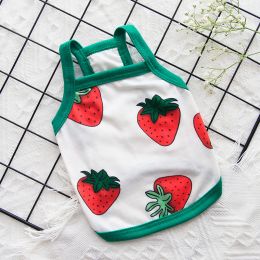 Pet Spring And Summer Thin Small Dog Clothing Vest (Option: Strawberry-M)