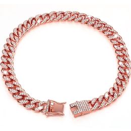 New Diamond Golden Dog Collar (Option: Rose Gold-10inch 25cm)