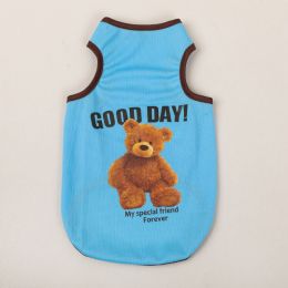 Breathable Thin Pet Clothes Summer Puppy Clothes Cat Clothes Dog Vest (Option: Blue-XXL)