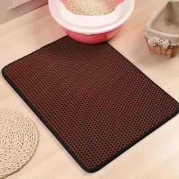 Double Layer EVA Pet Litter Mat (Option: Brown-55X75cm)